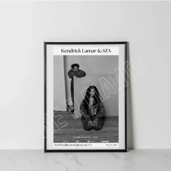Kendrick Lamar & SZA Concert SoFi Stadium in Inglewood Concert Poster 11x17 - Picture 1 of 2